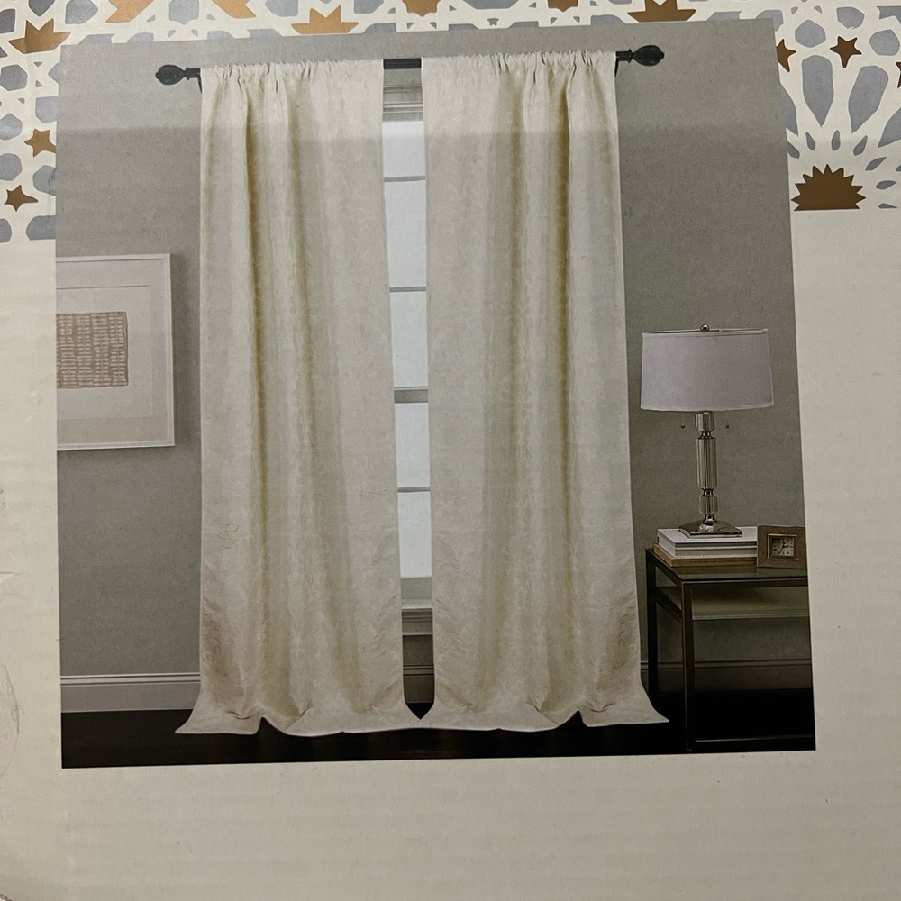 Cynthia Rowley curtains Beige color. Brand new. $63 for both 4 Panels total - Picture 3 of 3
